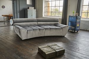 Big Sofa Stoff Velvet verschiedene Farben KAWOLA silber NERLA