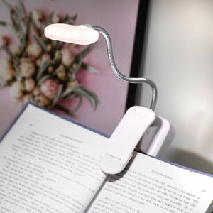 Weiß Leselampe mit Buch Klemme, Tragbares Bett klemmleuchte Buchlampe Klemmlampe Batterie, Lichtfarbe: Kaltweiß