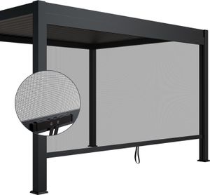 Juskys Seitenwand 4 m für Lamellendach Tahiti - Aluminium & Stoff - Anthrazit Juskys Seitenwand 4 m für Lamellendach Tahiti - Aluminium & Stoff - Anthrazit