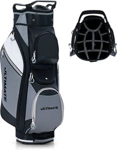 COSTWAY Golftasche Golfschlägertasche mit 14-fach-Unterteilung Kühltasche & wasserdichter Wertsachentasche, Golfausrüstung inkl. Regenhaube, Tragegriffe & Schultergurt, leicht