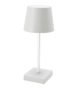 LED dobíjacia stolová lampa Touch - cca 26x10 cm - teplá biela / napájanie batériami - biela (batérie)