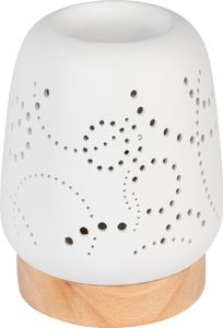 ONVAYA® Vonná lampa | Elektrická | Farba: krémovo biela | Aróma difuzér | Aróma lampa | Aróma kanvička | Moderné vonné svetlo | Model Kiki