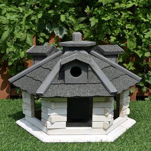 Vogelfutterhaus Vogelhaus mit Ständer Vogel füttern Haus Holz Vogelhäuschen 