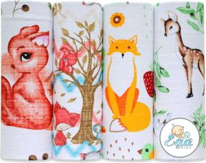 Ega KIDS | Tetanuswindel, Mullwindeln 5er Set - 70x80 cm - Weich und saugfähig - Tiermotiv