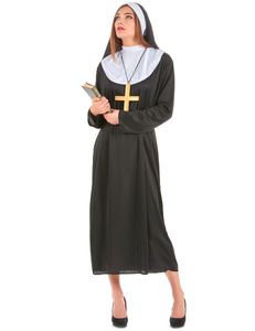 Nonnen-Damenkostüm Schwester schwarz-weiss
