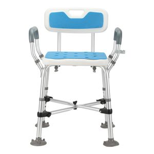 Jopassy sprchová stolička Koupelnová stolička Výškově nastavitelná sprchová židle - do 180 kg Křížové opěrky s područkami a opěradlem
