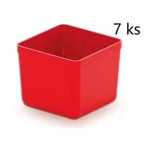 Set von 7 Kunststoffboxen auf Werkzeugen Unite Box 55x55x165 rot