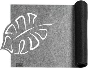 Tischläufer aus Filz Abwaschbar Tischdecke Still Grau hitzebeständig Filztischläufer Tischschutz Zweifarbig Doppelseitig (Schwarz/Grau, Blatt 40 x 150)