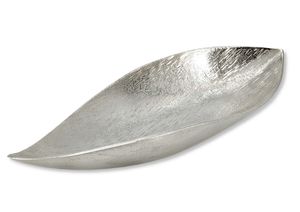 Metall Dekoschale deluxe silber 16 x 43cm Tisch-Deko Obstschale Schlüsselablage