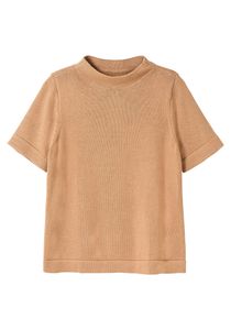 sheego Damen Große Größen Pullover aus Baumwolle, mit Halbarm Stehkragenpullover Citywear klassisch Rundhals-Ausschnitt - unifarben