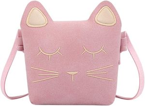 Kinder Umhängetasche Mädchen, Katze CrossBody Messenger Bag, Prinzessin Mini Handtasche, Leder Süße kleine Mädchen Taschen