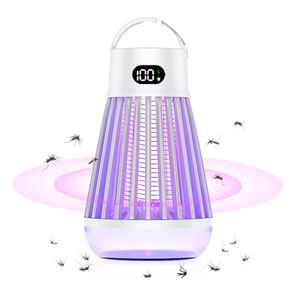 Elektrischer Insektenvernichter,Fliegenfalle Elektrisch Insekten-Mückenfalle,wiederaufladbare Campingausrüstung und Zubehör,(Weiß)