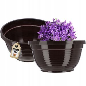 KADAX Schale aus Kunststoff, runde Blumenschale, wetterfester Pflanzkübel für Außen