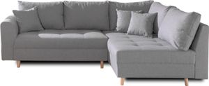 Lisa Design Rune, Ecksofa, mit hocker, 4-Sitzer, skandinavischer Stil, rechts , Hellgrau
