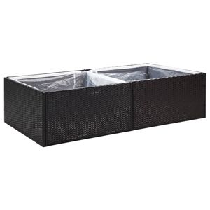 vidaXL Pflanzkübel Schwarz 157x80x40 cm Poly Rattan