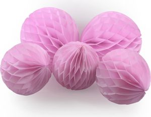 5 WABENBÄLLE, PINK/ROSA, 3x Ø20, 2x Ø30 cm / Deko Hochzeit, Seidenpapier, Seiden Blumen, Papierblumen, Geburtstagsdeko, Tischdeko, Hochzeitsdeko