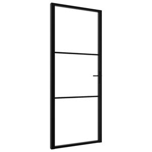 interiérové dvere ESG zo skla a hliníka 83x201,5 cm čierne