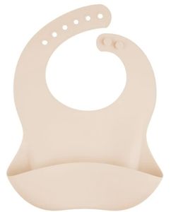 Canpol Babies Silikon Lätzchen mit Aufbewahrungstasche in Creme, Baby Lätzchen 6 Monate +