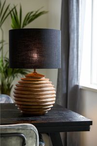 Light & Living - lampenschirm - Livigno - schwarz - textil - Ø 30cm - E27 - 2230880