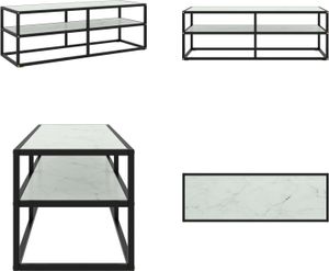 vidaXL TV Schrank Schwarz mit Hartglas Marmor Optik 120x40x40 cm - TV-Schrank - TV-Schränke - TV Lowboard - TV Tisch