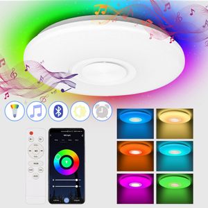 SWANEW 36W LED stropné svietidlá s Bluetooth reproduktorom Smartphone APP, stmievateľné hudobné RGB nastaviteľná teplota farieb, stropné svietidlo Starlight