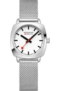 Mondaine Damen Schweizer Quarz Armbanduhr aus Edelstahl mit Edelstahl-Armband - SQUAR - MSL.31110.SM