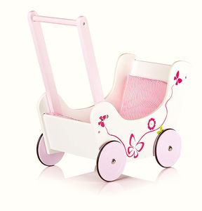 Puppenwagen Lauflernwagen Aus Holz - Pink