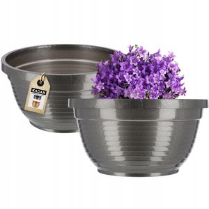 KADAX Schale aus Kunststoff, runde Blumenschale, wetterfester Pflanzkübel für Außen