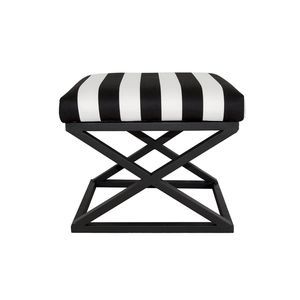 Hanah Home, Capraz - Black, White, Sitzpuff, 100 % METALL, Schwarz, 50 x 40 x 42 cm