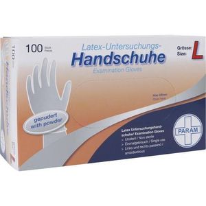 Jednorázové latexové rukavice s pudrem L 100 ks