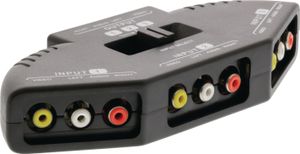 3-Fach AV Audio Video Umschalter Splitter Analog Composite RCA Cinch Verteiler