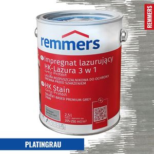 REMMERS HK Glaze Grey Protect - ochranná lazúra na drevo v exteriéri 2,5 l Platingrau FT 26788