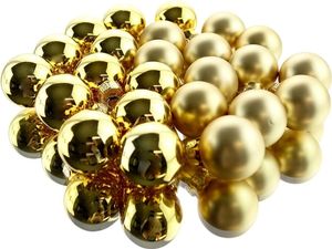 Weihnachts-Micro-Kugeln Light Gold goldfarben Ø 2,5 cm aus Glas - 24er Set