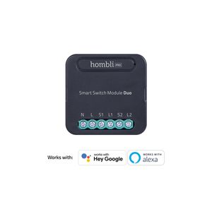 Hombli Smart Switch Module Duo| Fernbedienbares WLAN Wandschaltermodul, DIY, Zeitschaltfunktion, Sprachsteuerung via Alexa & Google Home – Bedienung via Hombli App