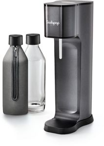 SODAPOP Wassersprudler Joy Prestige, avantgarde black, 2x Glaskaraffe, 2 Bottle-Shirts, 1x CO2-Zylinder