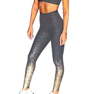 Frauen Hohe Taille Push Up Fitness Yoga Hose Sport Leggings Laufhose Grey S.