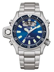 Citizen Herren Quarz Armbanduhr aus Edelstahl mit Edelstahl Armband - Promaster Aqualand - JP2000-67L