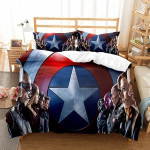 3tlg. Marvel's The Avengers Bettbezug Kinder 3D Bettwäsche Geschenk 200 x 200 cm + 2x Kissenbezug 80 x 80 cm #04