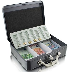 Bituxx Transportkassette mit Geldschein Einlage, dunkelgrau, MS-12723