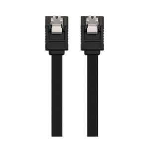 NanoCable 10.18.1001-BK - Kabel do transmisji danych 6G SATA III z kotwami (0,5 m), kolor czarny