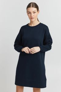 OXMO OXHolly Damen Freizeitkleid Kleid Langarm Midi-Länge O-Neck