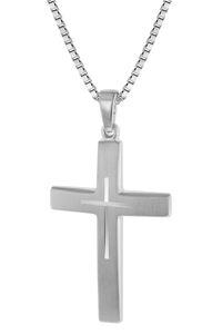 trendor 60705 Silber Kreuz mit Kette für Herren 50 cm