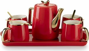 HowHomely Kaffeegeschirr Noah Red Gold - Stilvoll servieren mit goldenen Akzenten HowHomely Kaffeegeschirr Noah Red Gold - Stilvoll servieren mit goldenen Akzenten