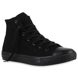 Mytrendshoe Męskie Trampki Wysokie Buty Sportowe Buty Materiałowe Modne Kolory 816736, Kolor: Czarny, Rozmiar: 38