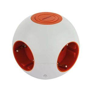 REV Kugelsteckdose PowerGlobe mit Schalter, Schutzkontakt, versch. Farben Farbe: Weiß-orange