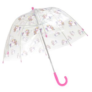 X-Brella Kinder Regenschirm mit Einhorn-Design, Transparent UM326 (Kinder) (Einhorn)