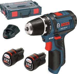 Bosch GSR 12V-15-2 Bohrschrauber mit 2 x Li-Ion Akku 2,0Ah L - Boxx