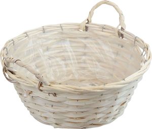 Sadzarka do kosza Vintage White Ø30cm H14cm z uchwytami