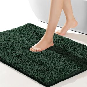 Badezimmerteppich 80 cm ×  50cm, rutschfeste Badematte, geeignet für Badezimmer, leichter zu trocknen, Plüschbad, Dusche und Waschbecken, grün