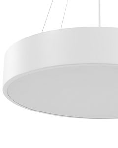 BELIANI LED Hängelampe Weiß Stahl und Acryl ø 60 cm Rund Trommelform mit Langem Kabel Modern für Flur Küche Esstisch Wohnküche Hohe Decken Innenräume